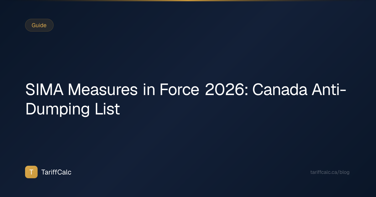 SIMA Duties Canada 2026: Anti-Dumping Rates You Must Know | TariffCalc